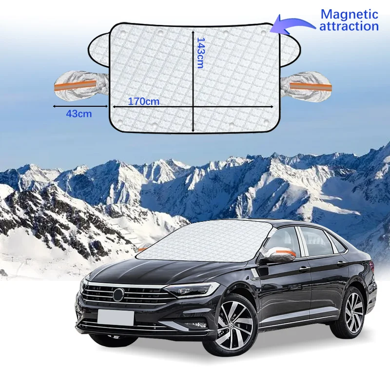 Car Windshield Cover Magnet Winter Window Snow Shield Anti Frost Auto Front Window Snow Cover For Volkswagen Sagitar