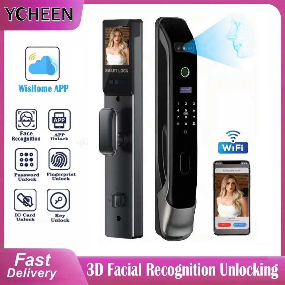 Smart Lock Digital Door Lock Face Fingerprint Key Card Electronic Door Lock Home Security System