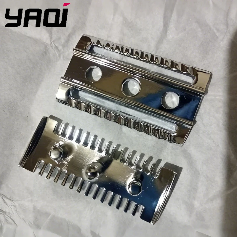 2026 YAQI Hot Sale！Men's Double-Edged Slant Safety Razor Head Replacement Aggressive Chrome Color Accessory