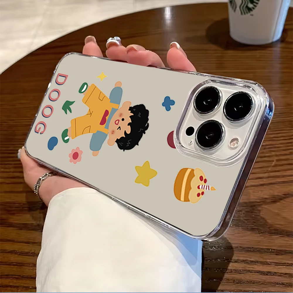 Cartoon locke cute Phone Case for iPhone 12 11 13 14 15 16 Max Pro Plus Transparent Soft Shell image 5