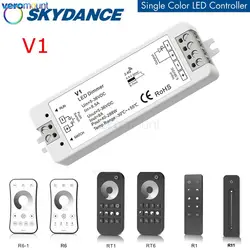 Skydance V1 2.4G Single Color RF Push Dim Dimming LED Controller DC5V 12V 24V 36V 8A Dimmer Receiver for Single Color LED Tape