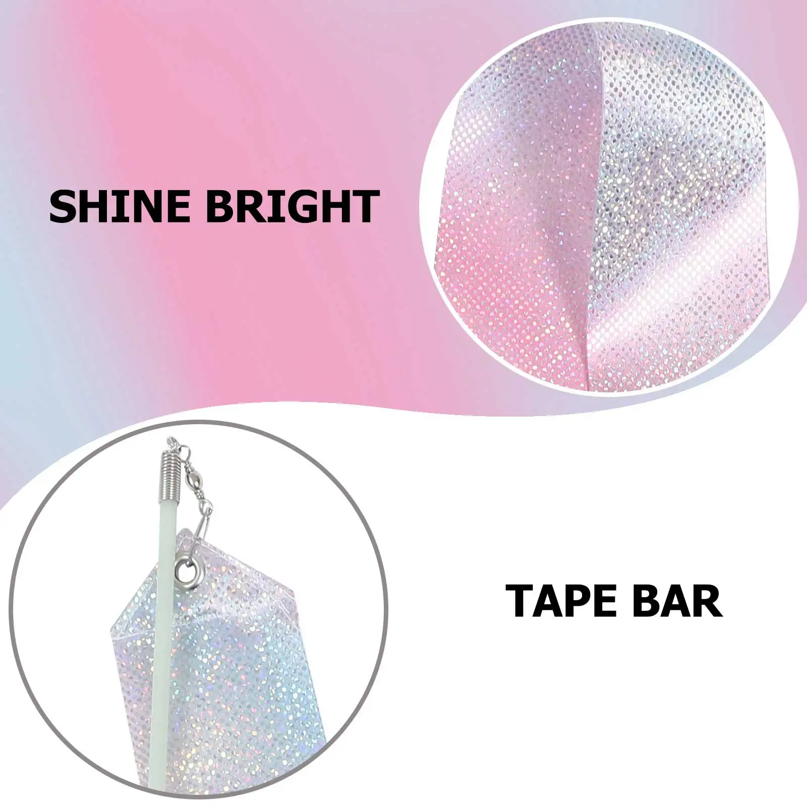 

2Pcs Gymnastics Ribbon Dance Toys Kids Polyester Streamers Shining Colored Ribbons for Fairy Accessories Child