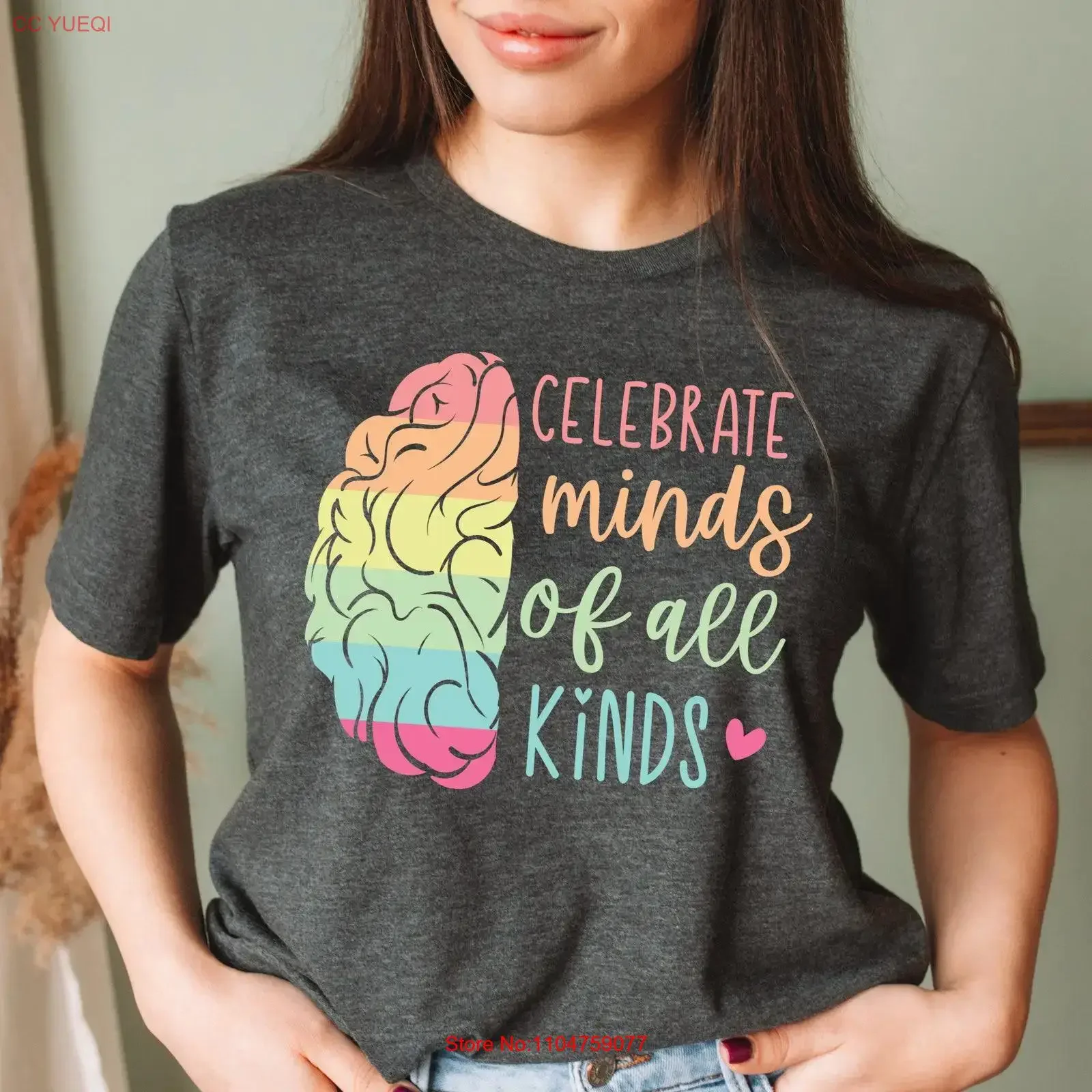 Celebrate Minds Of All Kinds T Shirt Autism Neurodiversity Awareness NeurodivergenT ADHD Inclusion vintage Washed fashion