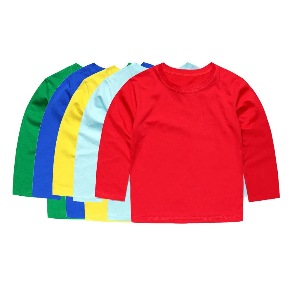 Boys Girls T Shirt Long Sleeves 1 to 2 3 4 5 6 7 8 9 10 11 12 13 14 Years 100% Cotton Toddler Boy Shirts for Teens Girl Clothes