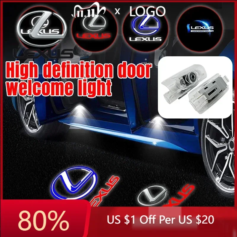 

2026 Hot Interior Stickers For Lexus LS350 LS400 LS430 LS460 LS500h LS600h LS Series Car Welcome Logo Door Light Ghost Shadow C