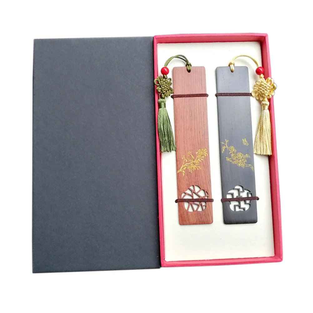2Pcs Chinese Style Classic Bookmarks Vintage Chic Creative Gift for Readers Wedding Souvenirs Business DIY Craft