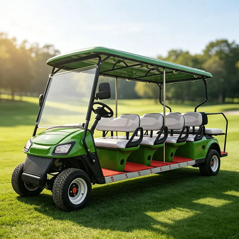 Eco-friendly 4WD Golf Cart Customizable: 4+2 or 6+2 Seater – Battery-powered Street-legal and Smartphone-controlled