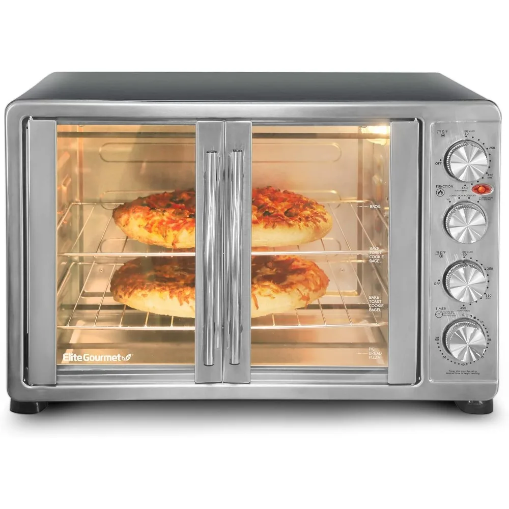 ETO-4510M French Door 47.5Qt, 18-Slice Convection Oven 4-Control Knobs, Bake Broil Toast Rotisserie Keep Warm