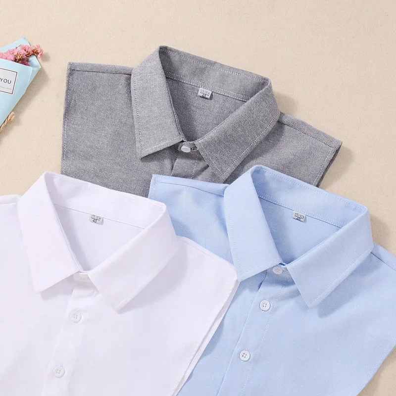 Versatile Pointed Collar Fake Necktie Oxford Cloth Decorative Neck Accessory For Men Women Korean Style Fashion