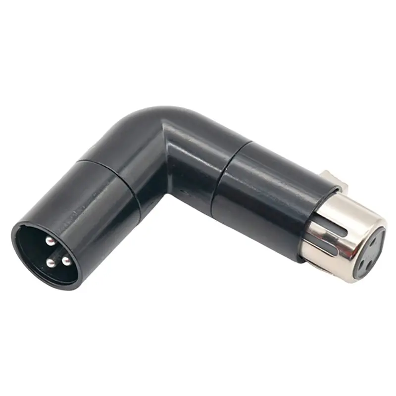 Rotatable L-Shaped XLR Adapter, 3-Pin Right Angle M/F