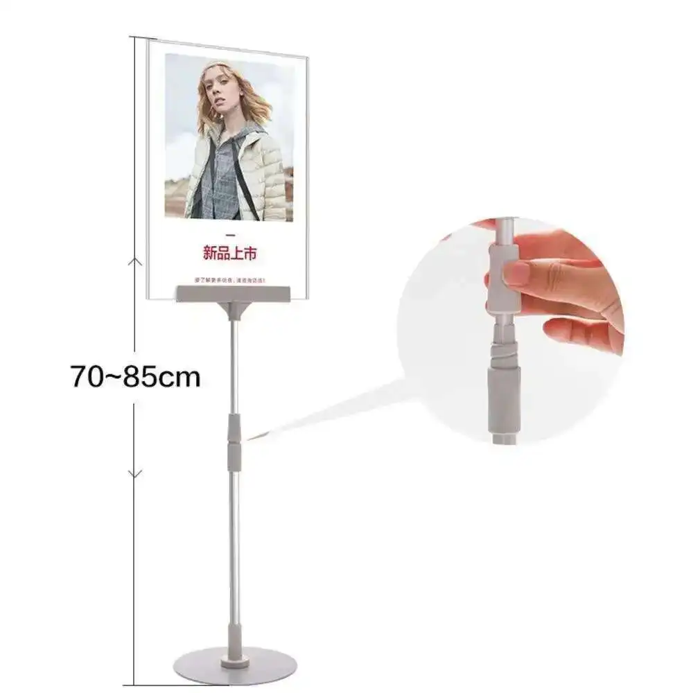 1PCS Clothing Store A4 Table Banner Stand Acrylic Poster Frame Metal Bracket for Decoration Advertising Display Rack
