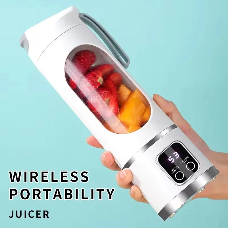 Xiaomi-Espremedor de frutas recarregável USB portátil, liquidificador, triturador de gelo, shakes e smoothies, 450ml, 8 lâminas, 3 engrenagens