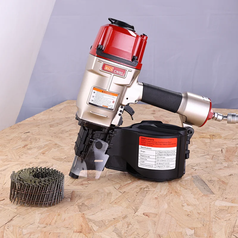 Imagem -04 - Keylead-ar Pneumático Roll Nail Gun Nailer Coil para o Telhado Siding Board Madeira Trabalhando Mobiliário Sheathing Tool Cn90b