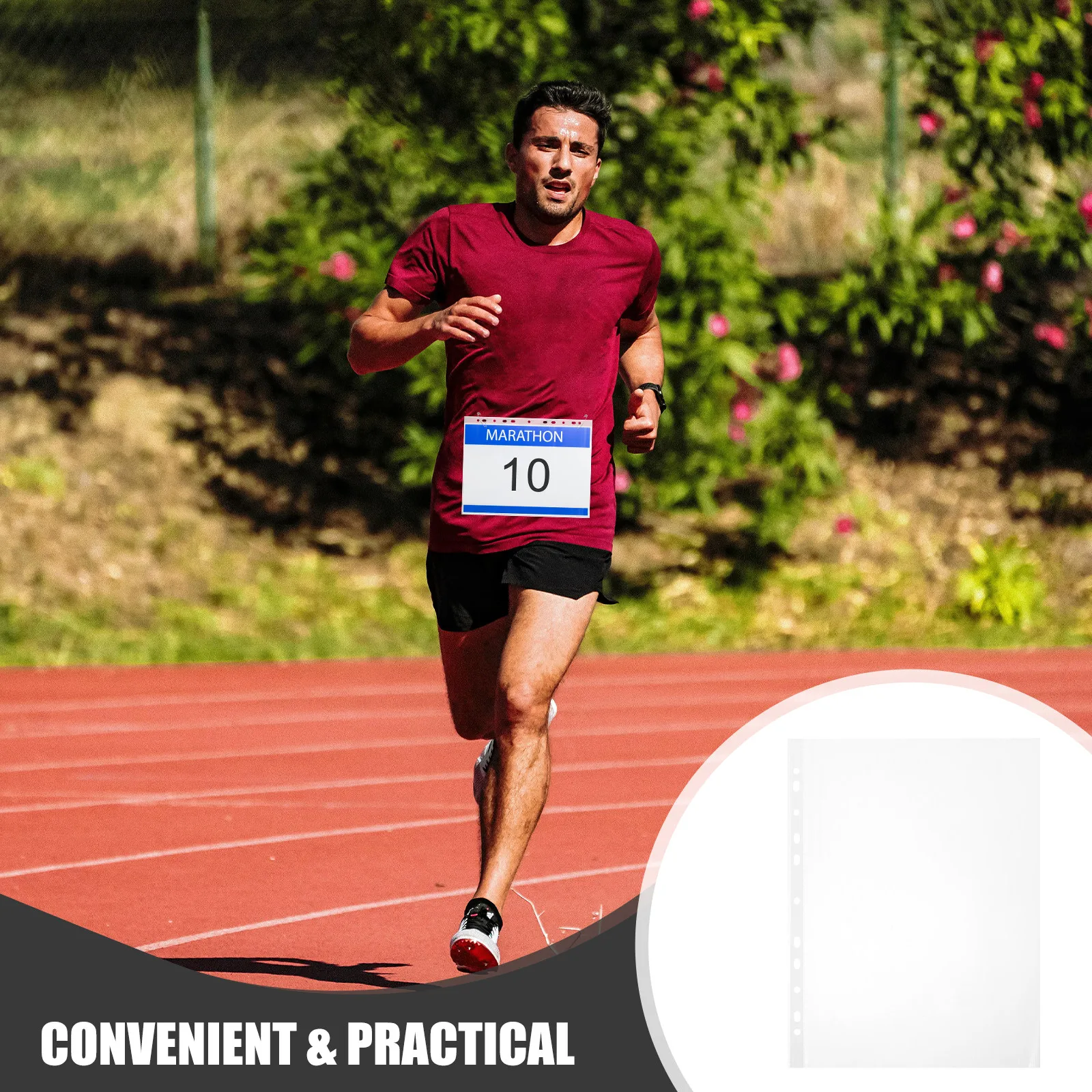 100Pcs Clear Waterproof Bib Holder for Running Race Bibs PVC Material Number Bib Display -Weather Marathon Cycling Event