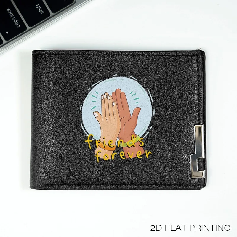 친구들과 함께 영원히 남자들을 위한 미니멀리스트 PU 지갑 세련된 컴팩트 디자인 가볍고 내구성이 뛰어난 일상 필수 패션 액세서리