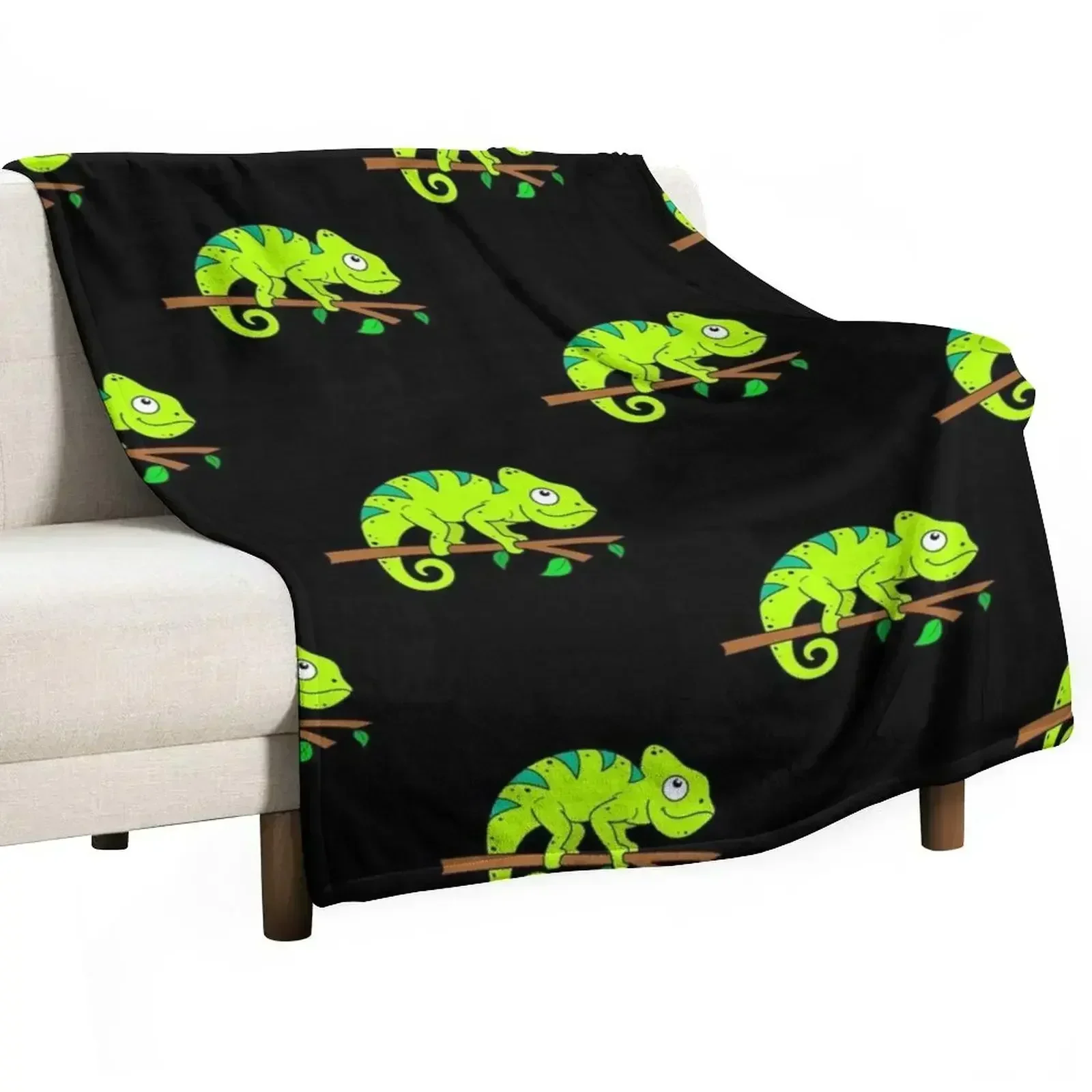 Cute Chameleon for Boys Girls Men Women Throw Blanket Baby Hairys Giant Sofa anime Bed Fashionable wednesday Blankets