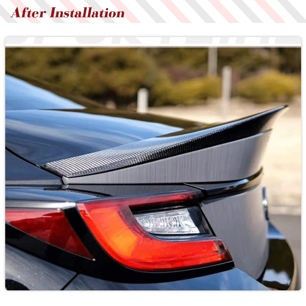 Real Carbon Fiber Car Trunk Spoiler for Subaru BRZ Toyota GR86 2022 UP Rear Trunk Spoiler TailWing Lip Highkick Spoiler