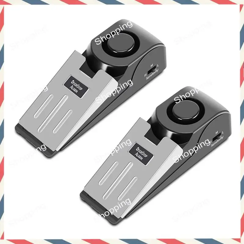 M20K Door Stop Alarm, Door Stop With 120Db Security Alarm, Door Wedge Security Device For Travel, Home, Hotel Durable , 2PCS