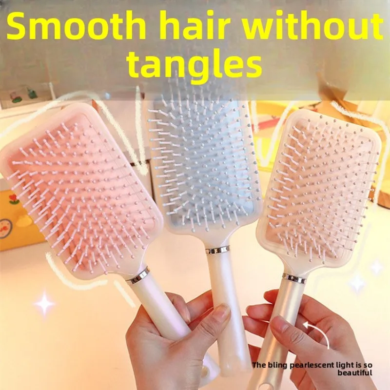 

Расческа-подушка для волос в форме сердца, пушистая, для массажа, портативная, легкая, жемчужного цвета, дизайн «Русалка», большая.