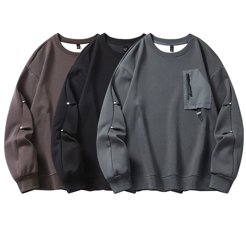 

Plus Size Autumn Spring 140KG Men hoodie Loose Long Sleeve O-neck Tops