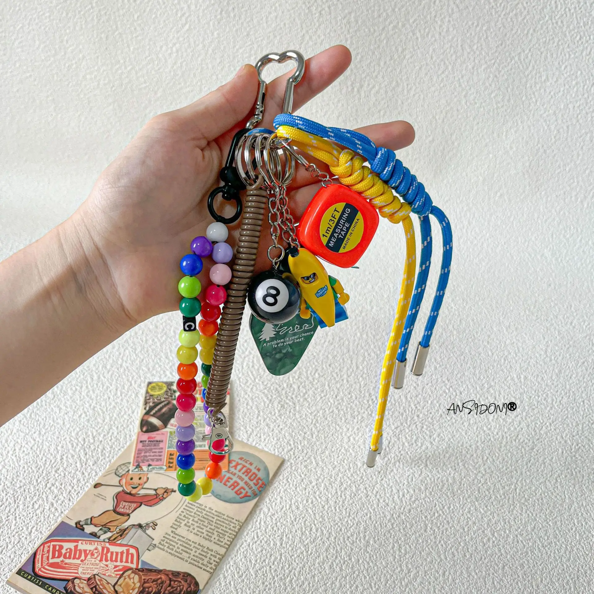 جديد الإبداعية الرياضة على ظهره المفاتيح تعادل الرياح البيسبول الأزياء قلادة الصيف الحبل حقيبة قلادة جديد اللياقة البدنية الرجال والنساء