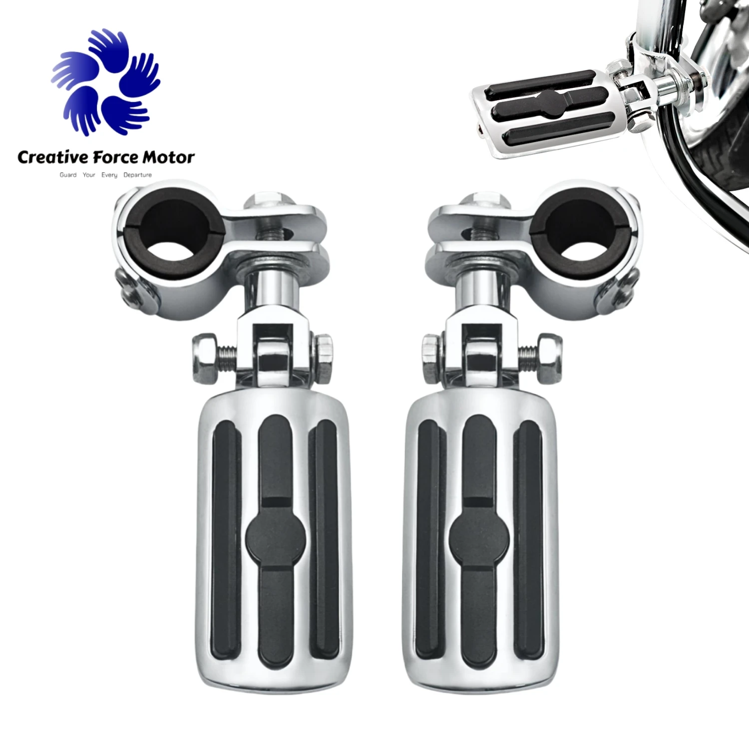 25-32mm Highway Foot Pegs Mount Clamp Motorcycles Footrest For Harley Davidson Yamaha Honda Fat Bob Street Glide Road King 84-24