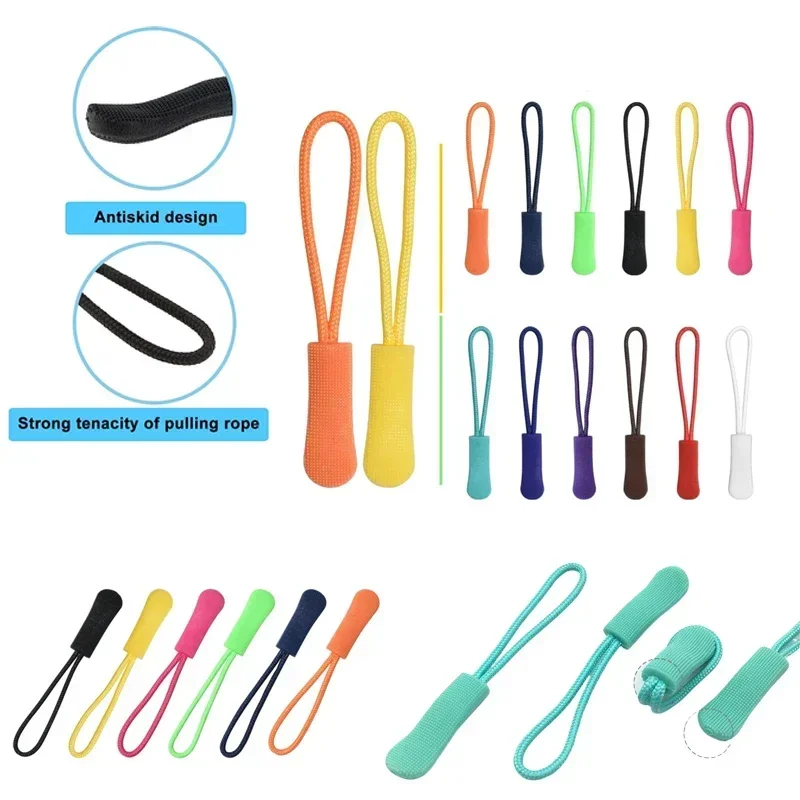 300/500Pcs Mini Colorful Plastic Zipper Puller Fit Rope Tag Replacement Zipper Clip Broken Buckle Fixer Zipper Rope Tab 21 Color