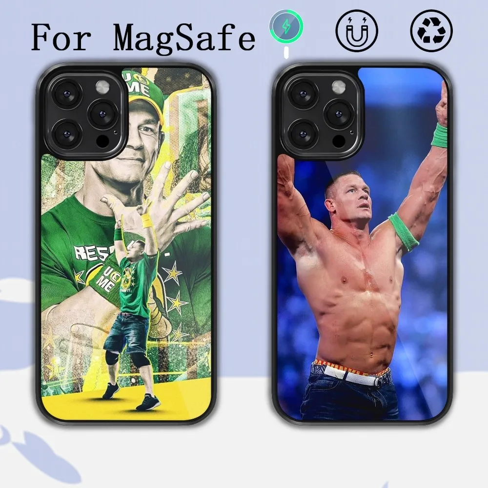 Wrestler J-John Cena  Phone Case For iPhone 14 13 12 11 15 Pro Max Plus Magsafe Magnetic Cover