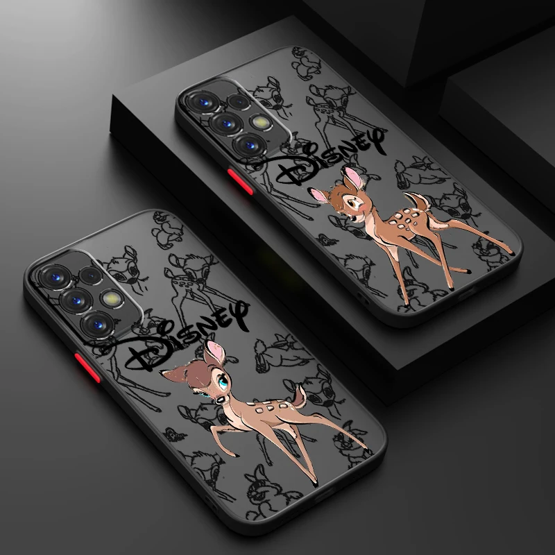 Disney Bambi Cute Catroon Frosted Translucent For Samsung A53 A52 A33 A32 A51 A71 A21S A13 A73 A50 A22 A12 5G Soft Phone Case