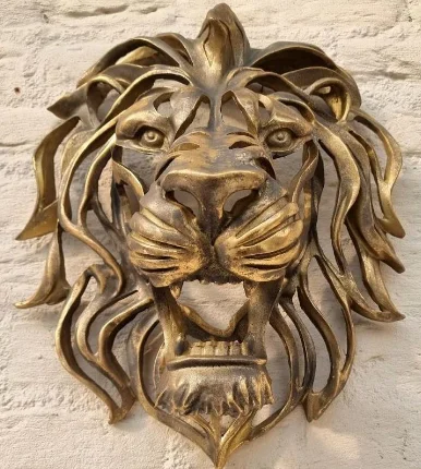 Factory supply Hollow lion head statue resin handicrafts wall hanging decorations wall hanging decorative ornaments