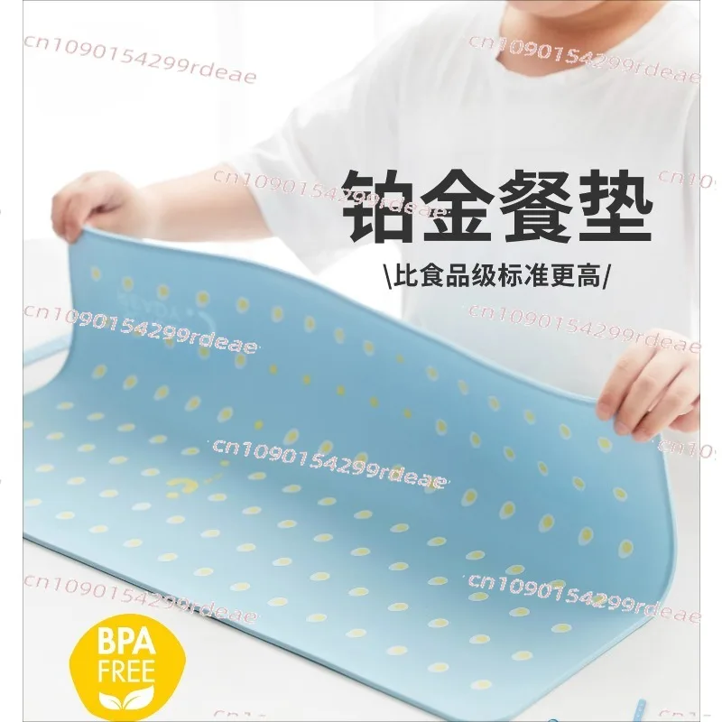 Lunch Mat, Waterproof, Heat-Resistant Silicone Placemat for Elementary Students, Foldable Child Dinner Pad