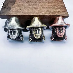 Retro Brass Dance King Figurines Knife Beads DIY Lanyards Pendants Paracord Hangings Charms Metal Hot Dance Character Jewelry