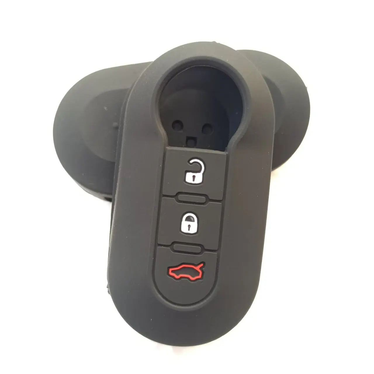 Vehicle Auto Key Cover Silicone For Fiat 500 Panda Bravo Lancia Ducato Brava Delta 3 Button Remote Key FOB