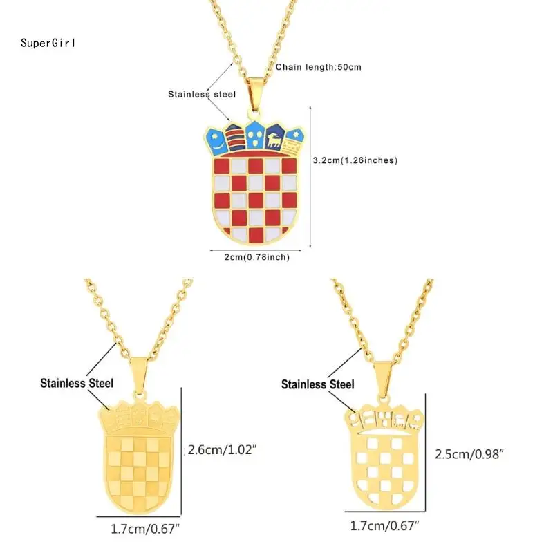 قابل للتعديل الكرواتية قلادة غير قابل للصدأ الصلب كرواتيا شارة قلادة كرواتيا العلم قلادة حلية الهيب هوب سحر مجوهرات J78E