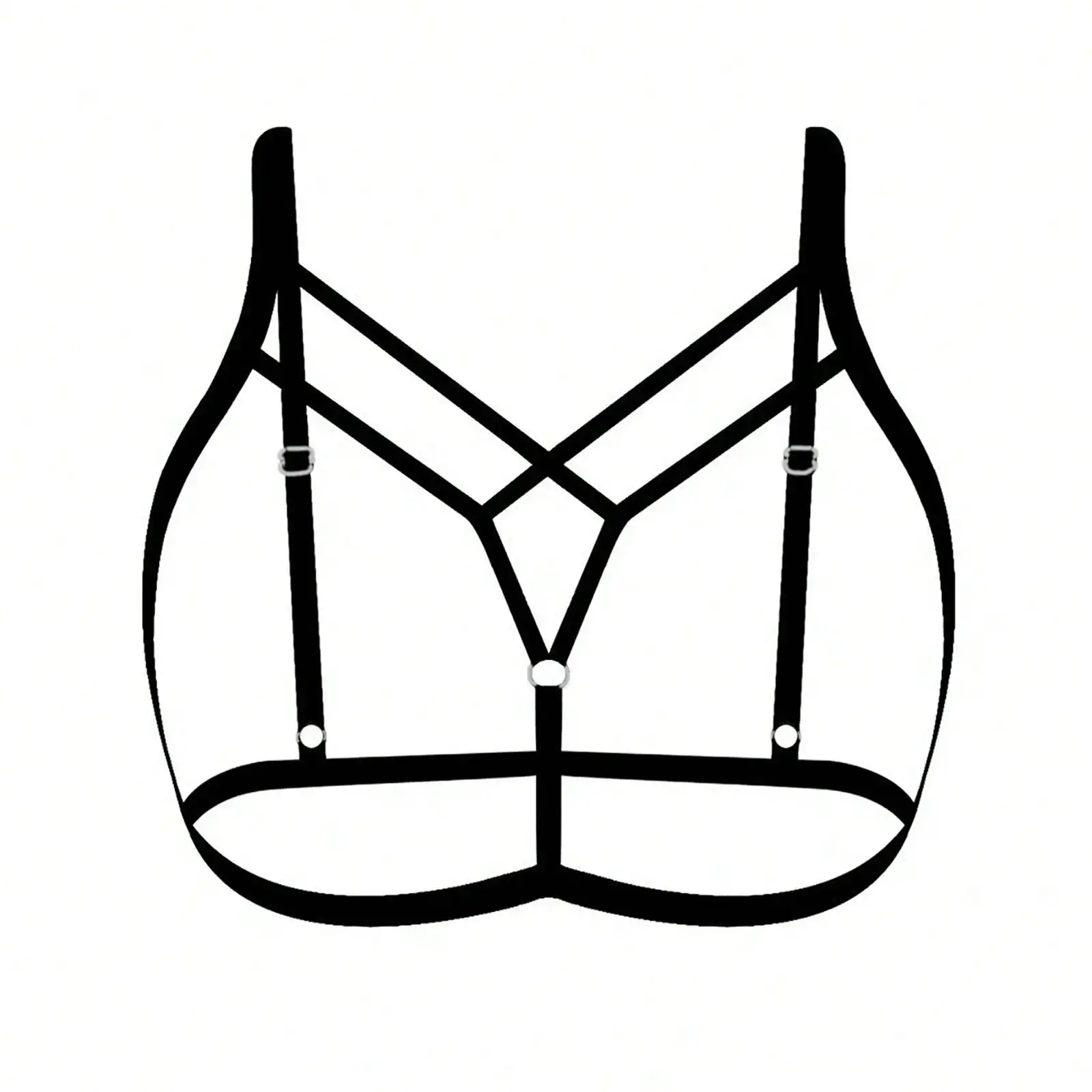 Basic Strap Club Women's Handmade Lingerie Black Bra Strap White, Black Party Accessory