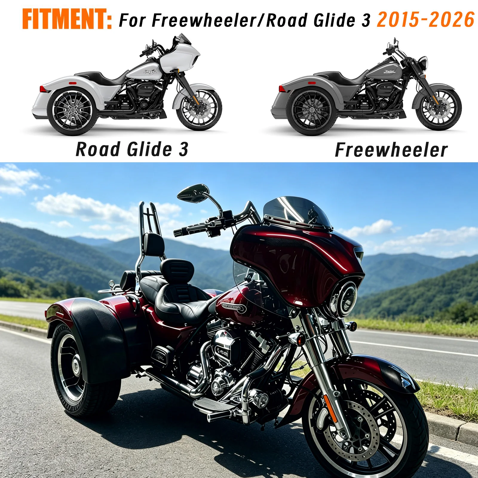 For Harley FLRT Freewheeler 2015-2026 Road Glide 3 FLTRT 2023 Motorcycle Supplies Motorcycle Accessories Rear Backrest Sissy Bar