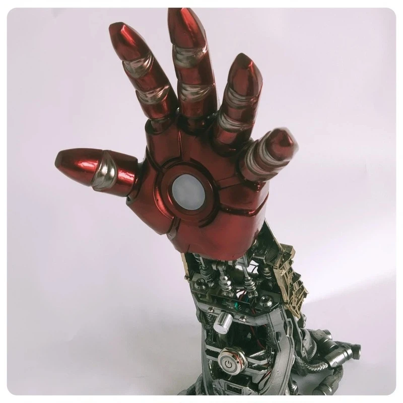 Iron Man Arm Lamp Figure Movable Black Tech Gift For Men Creative Collectible Toy Action Figure Marvel Comic Book Movie Theme