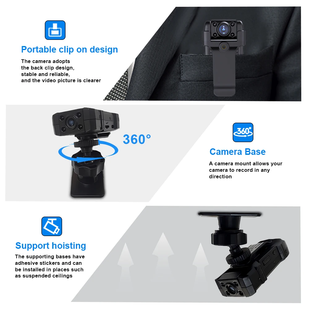 Lnhaa MD36 HD 1080P Kamera Tubuh Kamera Mini Kamera Mikro Deteksi Gerakan Snapshot Perekam Loop Camcorder