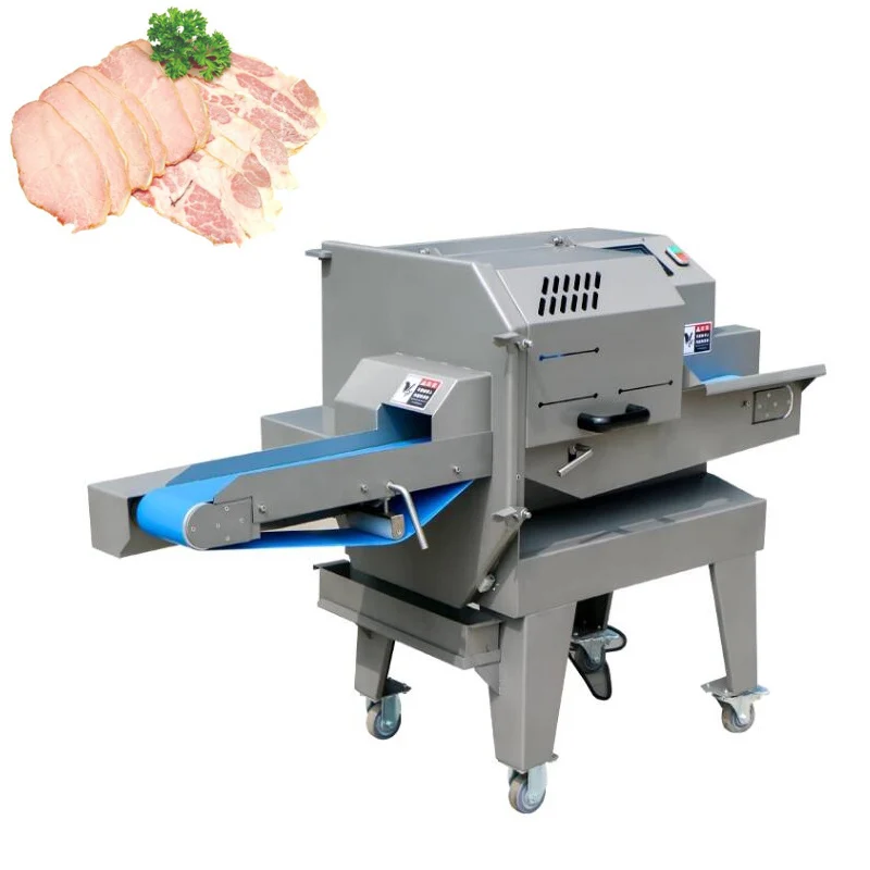 Electric Automatic Cooked Meat Bacon Sausage Slicing Machine Cutting Maker 1500W 380V