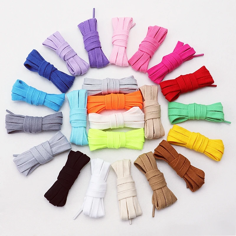 

2Pair/3Pair New Flat 8mm Classic Shoelaces for Sneakers Colored Shoe Laces Sport Shoes Boots Shoelace Accessories for Woman Man