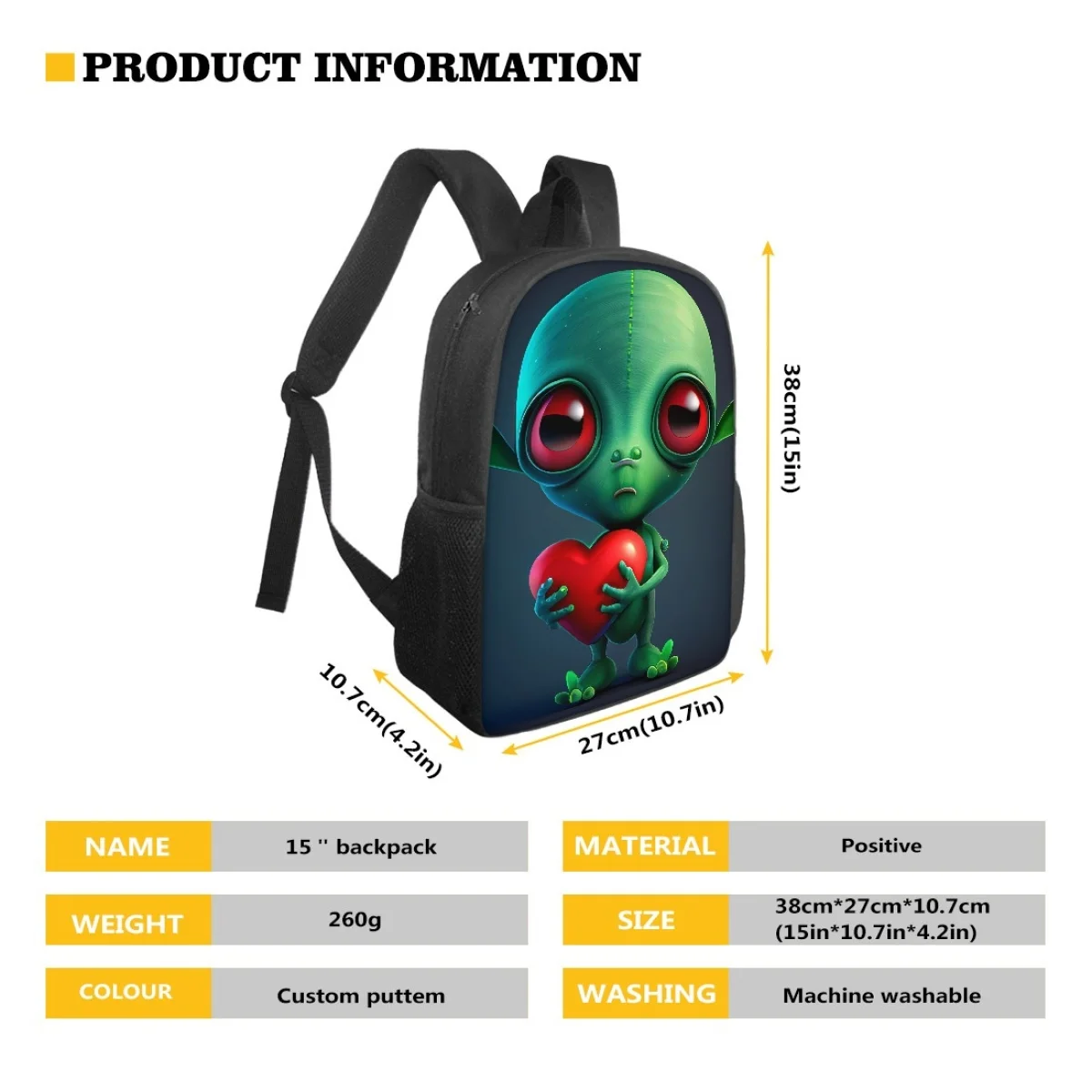 Leuke Alien Print Schooltassen Voor Jongens Meisjes Kinderen Tas Kind Boekentas Mode Toevallige Tiener School Giftbackpack Student Nieuwe Semester