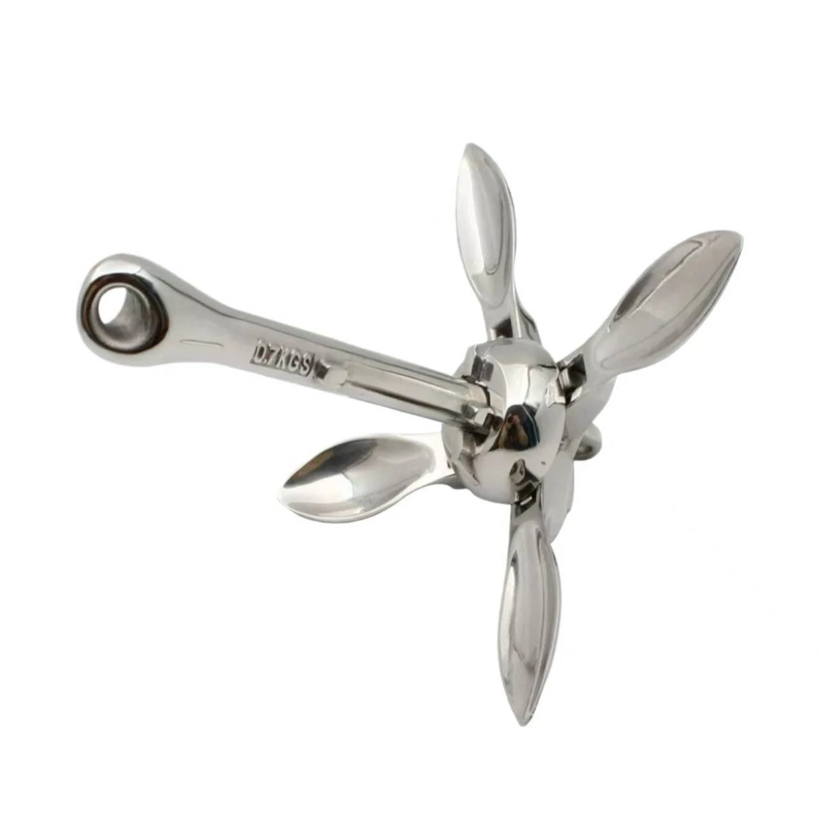 Folding Boat Anchor Marine-Grade Stainless Steel Folding Anchor Compact Rust-Proof for Onboard Anchoring, Yacht Hardware Setups