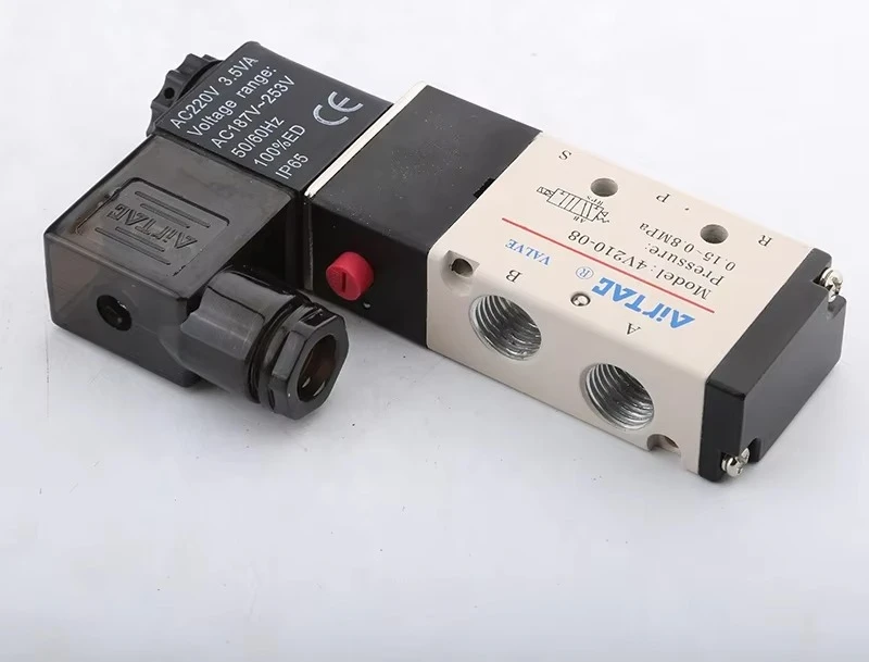 

HYCNC гравировальный станок пневматический электромагнитный клапан 4V210-08 ручной 220 В двухпять направляющий клапан катушка 24 В