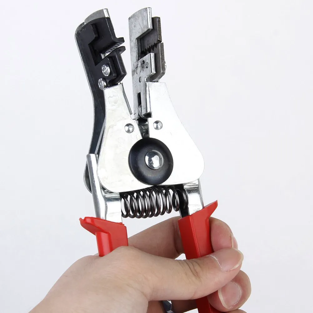 Cable Stripping Tool Stainless Steel Red Plastic Handle Rugged Grip Accurate Wire Stripping for Home Factory Use