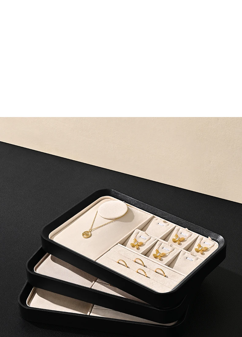 Oirlv Hochwertige Schmuck-Präsentationsplatten Schmuck-Ausstellungsvitrine für Halsketten Ringe Schmuck-Aufbewahrungsorganizer für Geschäfte – Detail 5