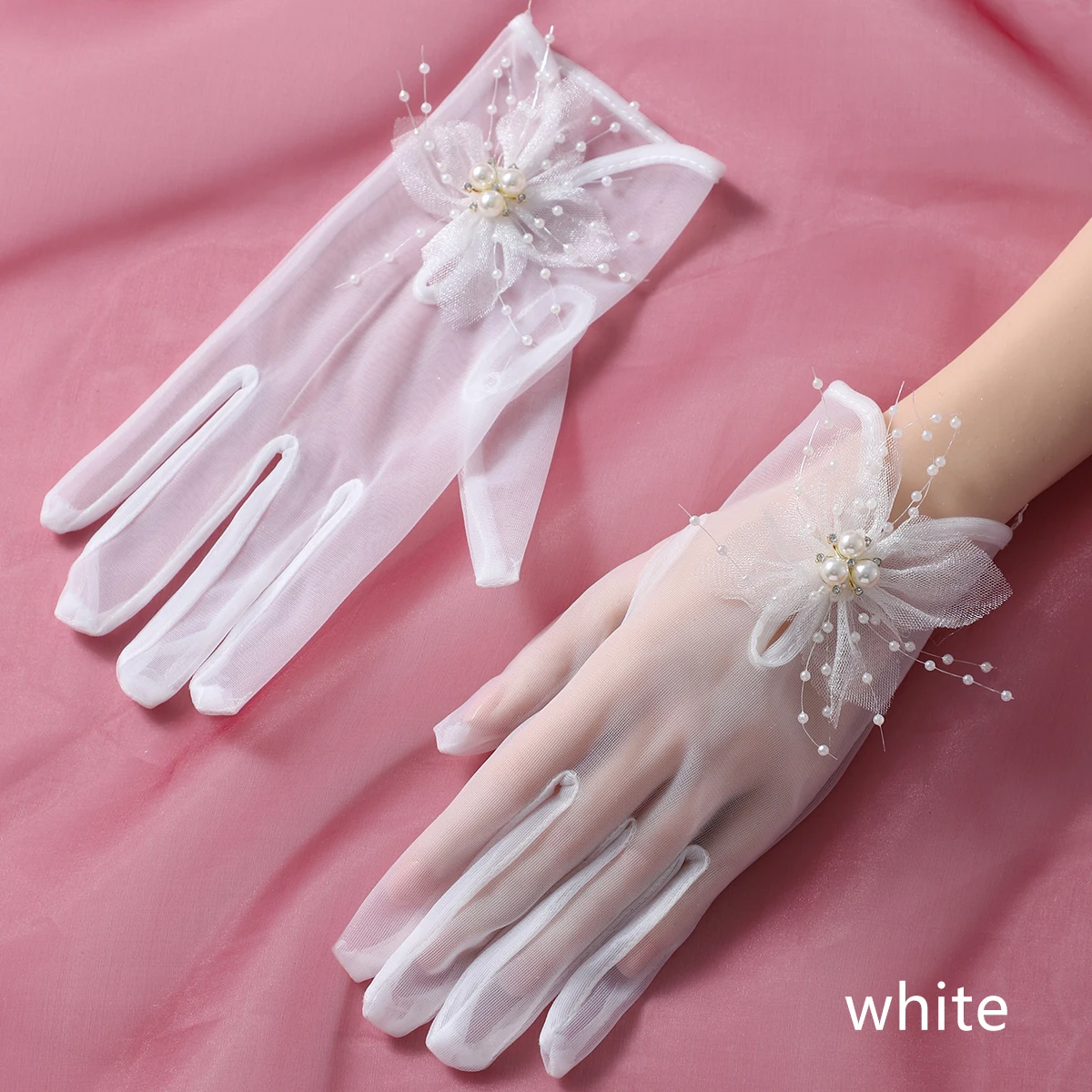 Bridal Gloves Full Of Elegant Style Ladies' White Tassel Dress Up Gloves Suitable For Party