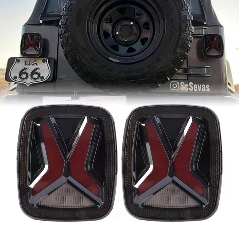 

1Pair Universal Tail Light Brake Reverse Light Smoked Lens Turn Signal Lights for Jeep Wrangler CJ TJ YJ 1998-2006 Taillamp