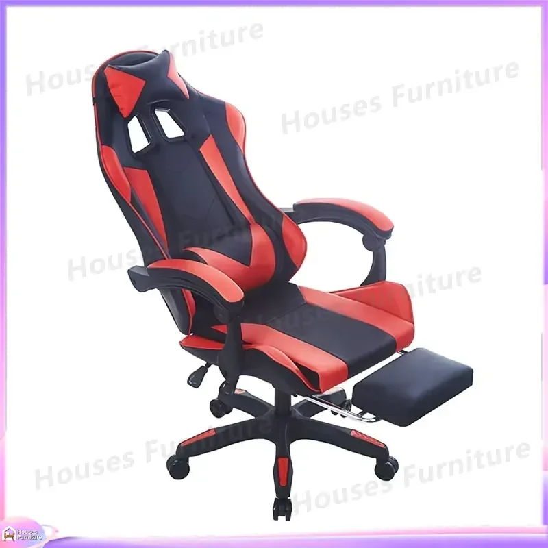 Ergonomic Gaming Chair High Back Racing Style Computer Chair with Lumbar Support Footrest 360° Swivel PU Leather Office Chair