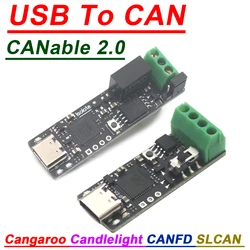 CANable 2.0 USB To CAN Cangaroo Candlelight CAN-FD SLCAN Firmware Debugger CAN Bus Analyzer Debugging Software Communication