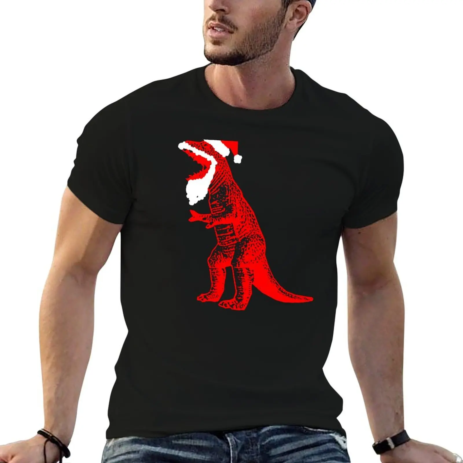 SANTA DINOSAUR -0276 T-Shirt funny t shirts man t shirts designer man tshirt T-shirt